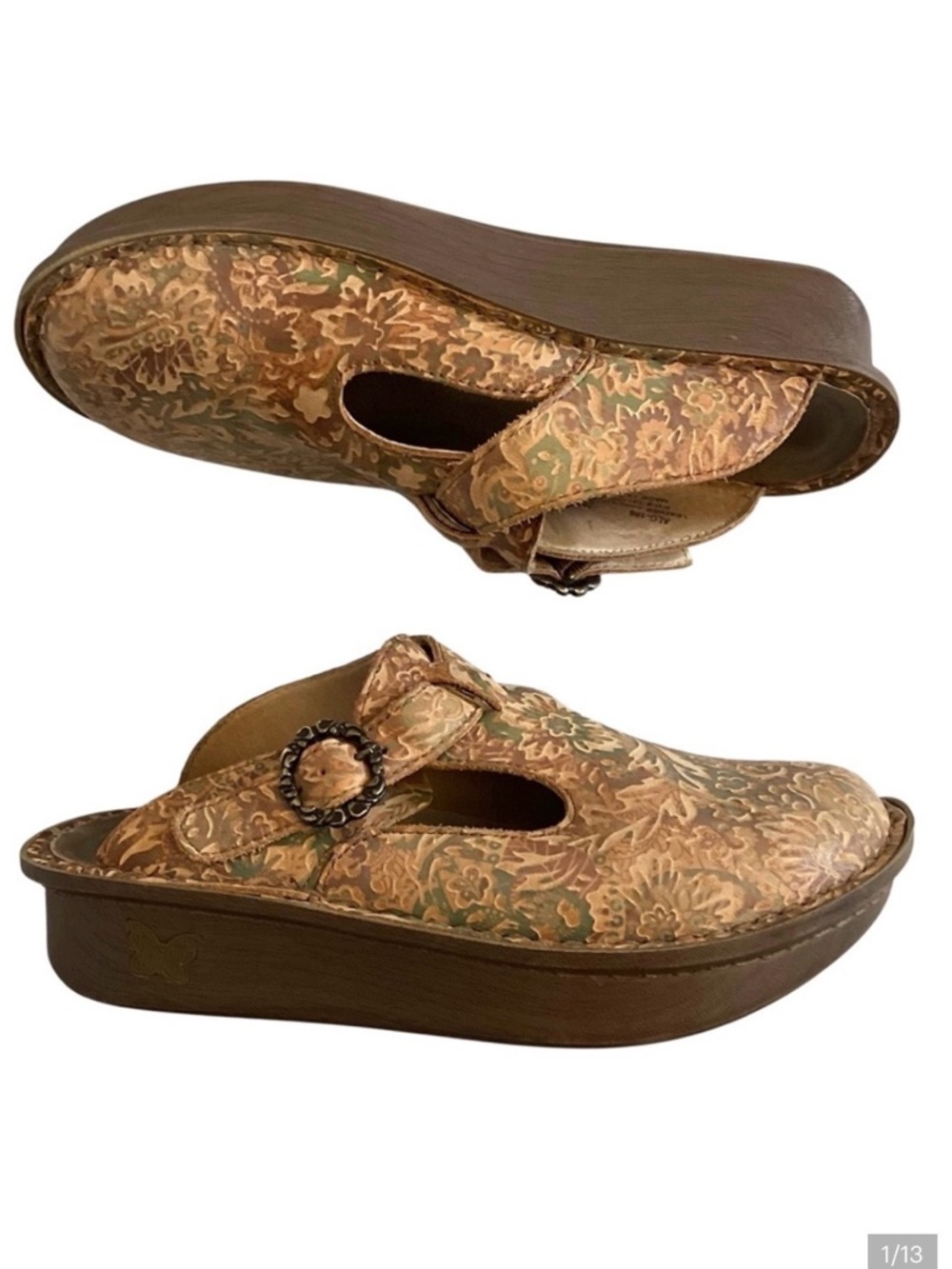 Alegria 6 - 6.5 (36) Classic Country Road Women’s Leather Clogs Comfort Shoes